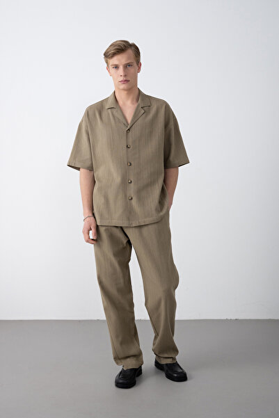 İLKCET MODA Oversize Button Detail Men's Shirt