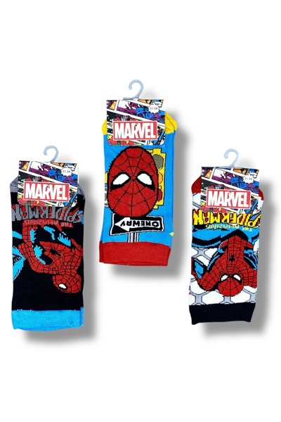 SPIDERMAN Licensed Boy's 3 Pairs Booties Socks 22856