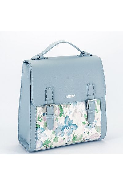 Diana&Co Light blue backpack with floral print DHJ731-3 M11