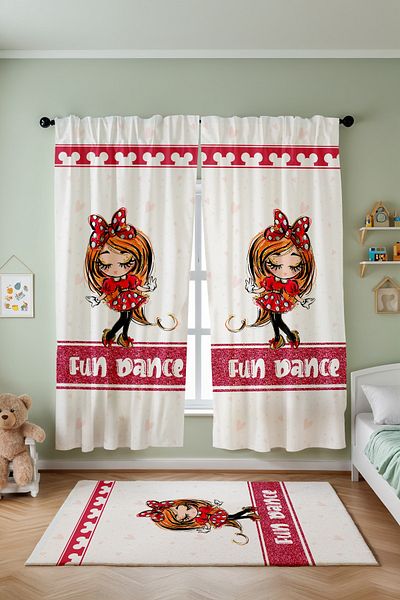 EVPANYA Fun Dance Patterned Children's Baby Room Background Curtain (Single Wing Pricing)