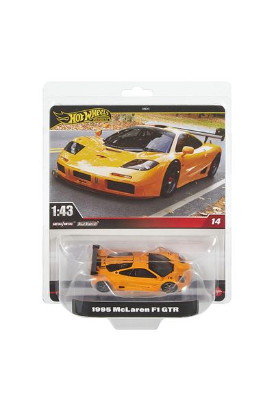 HOT WHEELS PREMIUM REAL RIDERS DIECAST CAR MCLAREN F1 GTR 1995 SCALE 1:43