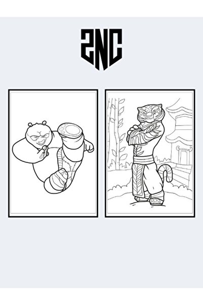 ZNC كتاب تلوين ممتع بطابع كونغ فو باندا، (+20)، (كتاب تلوين مصور كامل الصفحات)