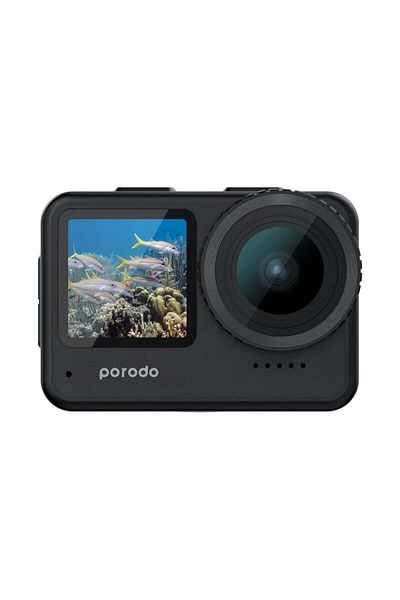 porodo Lifestyle Fully Waterproof UHD Action Camera, Dual Display with Video Stabilization, Wi-Fi, 1