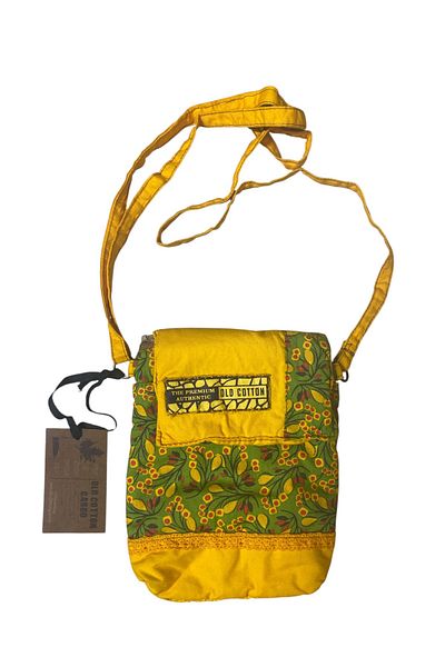 Old Cotton Vintage Colorful Ethnic Loose Single Compartment Daily Women's Arm Shoulder Cross Phone Bag 14 cm X 17 cm