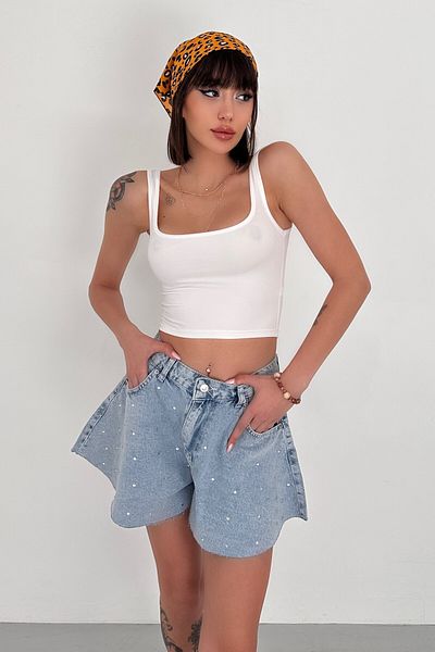 New Now ȚESUT MODAL GOLĂ PĂTRATĂ CUREA GROASĂ SPATE DECOLAT CROP BODY