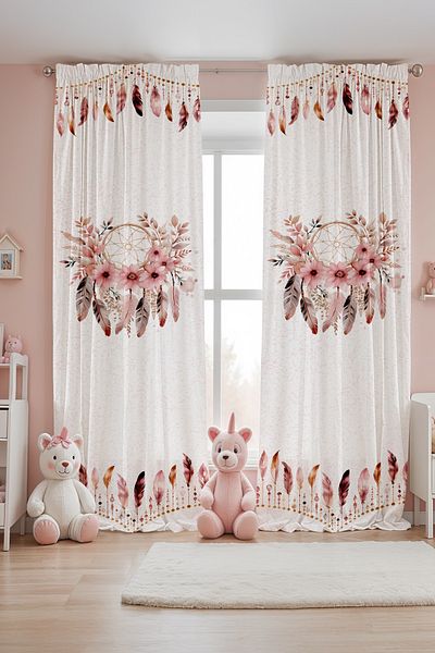 EVPANYA Colorful Dream Curtains Patterned Children's Baby Room Background Curtain (Single Wing Pricing)