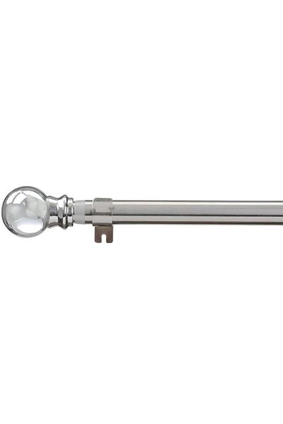 OEM Adjustable Metal Curtain Rod, 86-132cm, Silver with Mounts