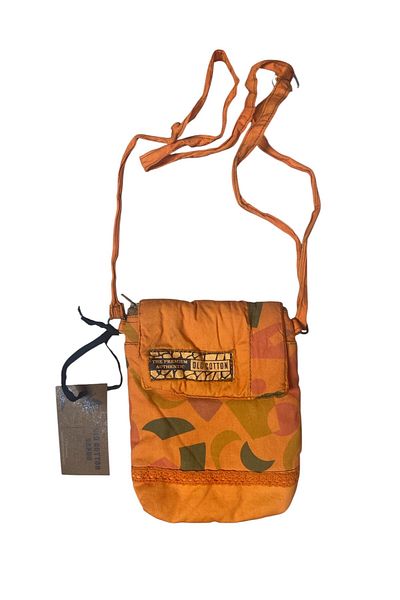 Old Cotton Vintage Colorful Ethnic Loose Single Compartment Daily Women's Arm Shoulder Cross Phone Bag 14 cm X 17 cm