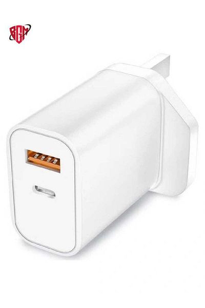 bgm USB Charger, 30W Wall Charger, Dual Port USB C Charger PD3.0 Fast Charging Adapter