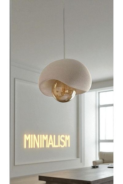 DNRYSL Minimalist Decorative Sand Textured Concrete Look Design Pendant Lamp Chandelier (Rustic Bulb Gift)