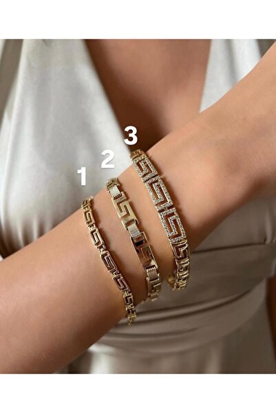 biralışveriş XUPİNG 14 K ALTIN RENGİ VİP SERİ GREK BİLEKLİK 17 +2 CM 3NUMARAL...