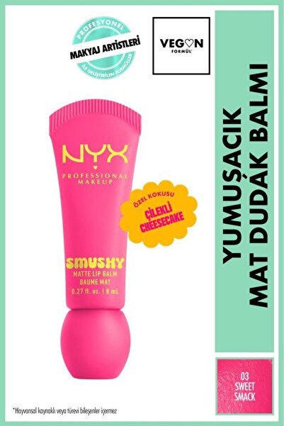 NYX Professional Makeup Smushy Yumuşacık Mat Dudak Balmı - 03 Sweet Smack