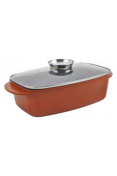 GRÜNBERG Grunberg 5L roaster tray 32x22x10 cm made of cast aluminum plated with marbled ceramic