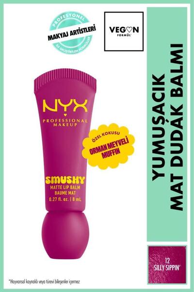NYX Professional Makeup Smushy Yumuşacık Mat Dudak Balmı - 12 Silly Sippin'