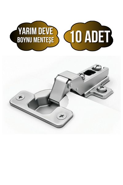 DSYapıAksesuar Half Camel Cabinet Door Hinge Stone Hinge (Half Camel Hinge) (10 Pcs)