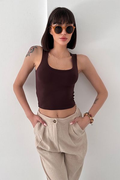 New Now MODAL FABRIC ΚΟΥΜΠΙ ΚΡΟΠ ΣΩΜΑ ΜΕ ΚΛΕΙΣΤΟ ΠΙΣΩ ΜΕ ΧΟΝΤΡΟ ΛΑΝΤΡΟΥ