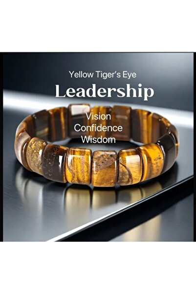 ORGANICYOU YIWU Erkekler için Sarı Kaplan Gözü Taşlı Moda Bileklik