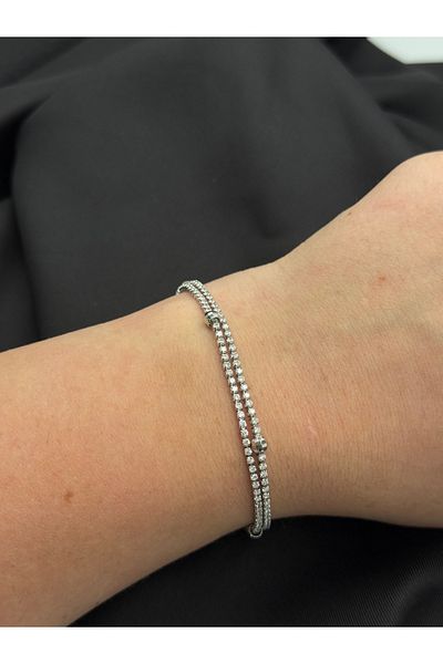 Unzilee 2-Piece Zircon Stone Water Way Bracelet with Non-Decaying Coating