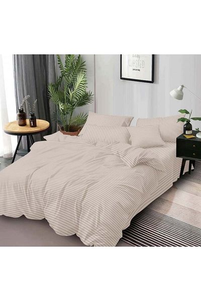 Lenjerii de pat Damask Bedding Set with Elastic 160x200, Beige