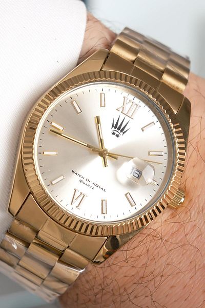 WATCHOFROYAL Mariner Lux Gold Steel Wrist Watch