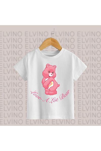 Elvino Tricouri pentru fete/băieți din bumbac cu decolteu rotund cu imprimeu Care Bears