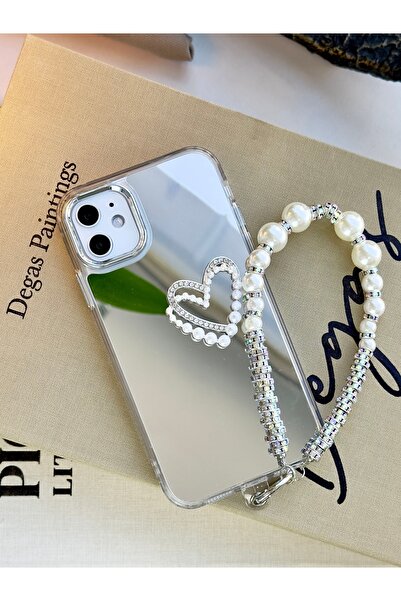 Go Aksesuar iPhone 12 and 12 Pro Compatible Mirrored Charmed Heart Anti-Shock Camera Protected Silicone Case
