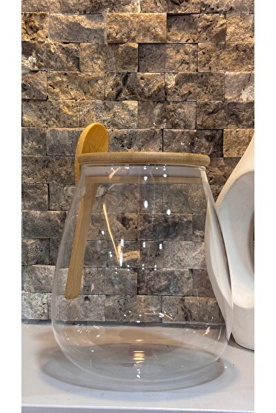 ARİN MODA ARİN HOMTEKSDEN BAMBU KAPAKLI BAMBU KAŞIKLI SAKLAMA KABI BÜYÜK BOY