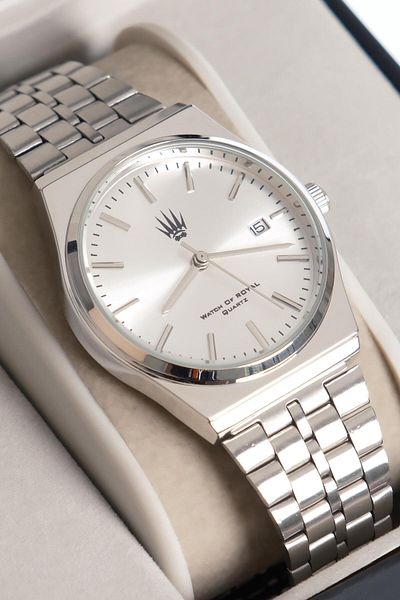 WATCHOFROYAL Virtus Classic Time Silver White Wristwatch