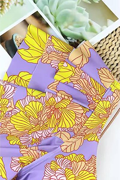 Bikini Mayokini Dünyası Fırfırlı Mayokini - Mor