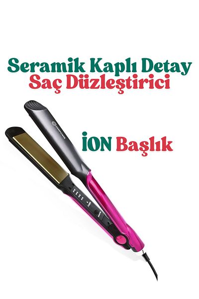 Teknoşık Ceramic Coated Hair Straightener Fast Heating Ionic Technology Flat Iron Non Abrasive