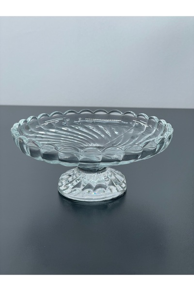 ORTAKÖY CENNETİ 2 Li Ayaklı Cam Tabak Sunumluk Servis Tabağı Kase 6*13cm