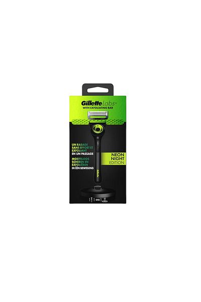 Gillette Aparat de ras Labs Neon Night Edition, 1 rezerva, suport magnetic