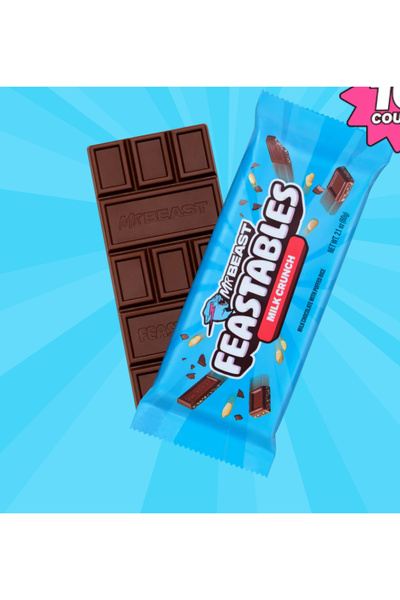 Mrbeast Feastables Milk Crunch 60 g – Pirinç Patlaklı Sütlü Çikolata Bar (İthal)