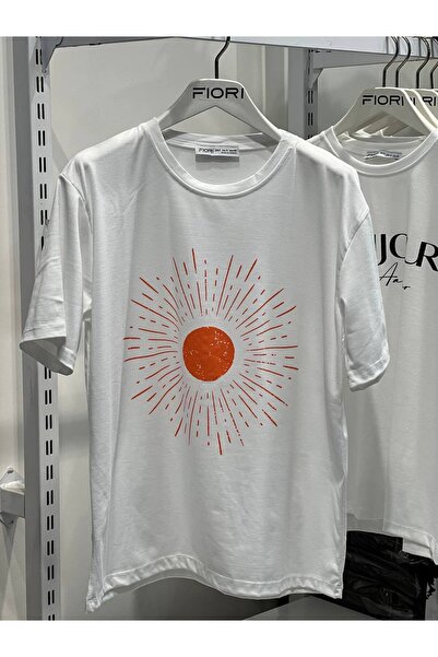 MADEME CİX تي شيرت روحاني بطبعة الشمس