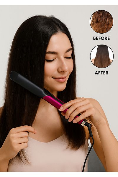 Teknoşık Ceramic Coated Hair Straightener Fast Heating Ionic Technology Flat Iron Non Abrasive