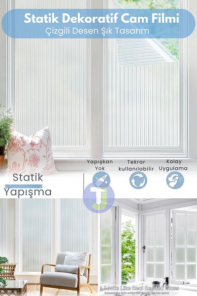Technojet Static Frosted Patterned Glass Covering Film Shower Cabin Office Balcony Decoration Foil 60Cmx100Cm