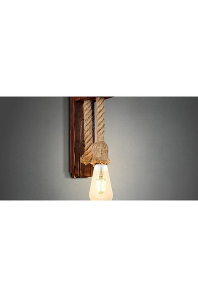 Hammer Wall Lamp Rope with Premium Wood