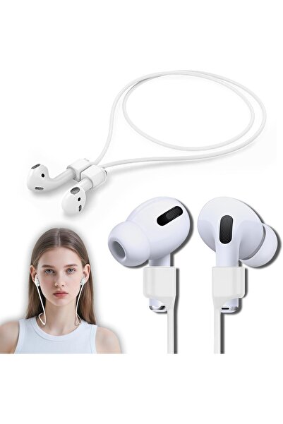 kılıfbenim AirPods 1 , 2 , 3 , 4 için Ultra Güçlü Manyetik Boyun Askısı Yumuşak Silikon ,Boyun Halatı Kablosu