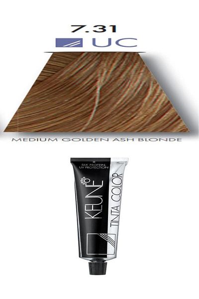 Keune 2 Packs of Keune Tinta Color No. 7.31 UC Ultimate Color Medium Golden Ash Blonde Hair Dye