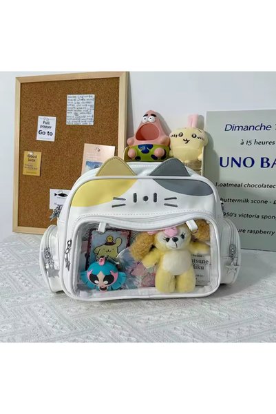 synshop Ita Bag Kedili Sırt Çantası Omuz Çanta Kedi Kulaklı Kore Y2k Lüx Deri Kadın Genç Kız Çocuk