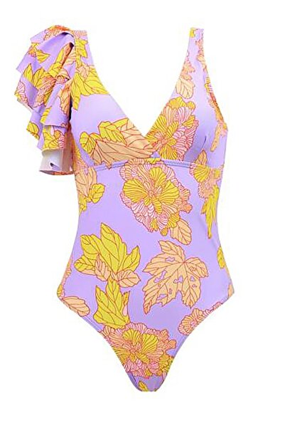 Bikini Mayokini Dünyası Fırfırlı Mayokini - Mor