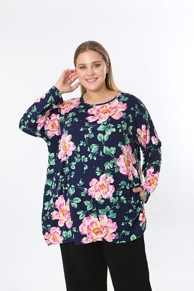 XL Modam Women's Digital Print Plus Size Tunic