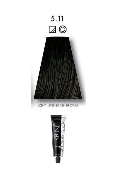 Keune 2 packs of Keune Tinta Color No. 5.11 Intense Light Ash Brown Hair Dye with Silk Protein