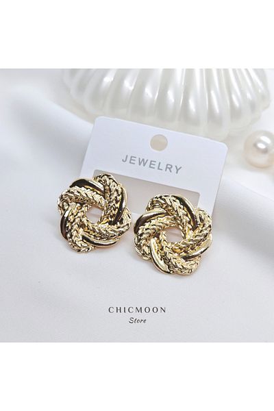 CHICMOON STORE Vip Gold Color Mesh Earrings