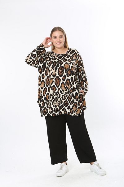 XL Modam Women's Digital Print Plus Size Tunic