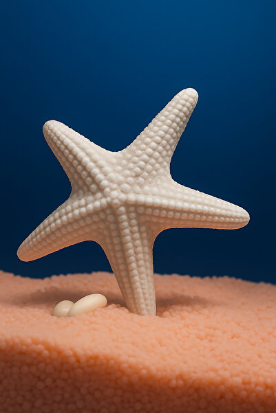 Akvaryum Deniz Yıldızı Deniz Kabugu Dekoru ( Beyaz ) Mini Fanus Büyük Uygn