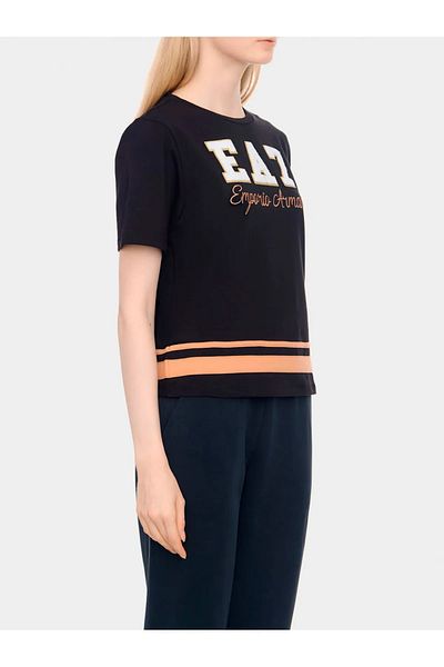 EA7 Emporio Armani _E.A.7 . Tricou din bumbac cu decolteu cu logo