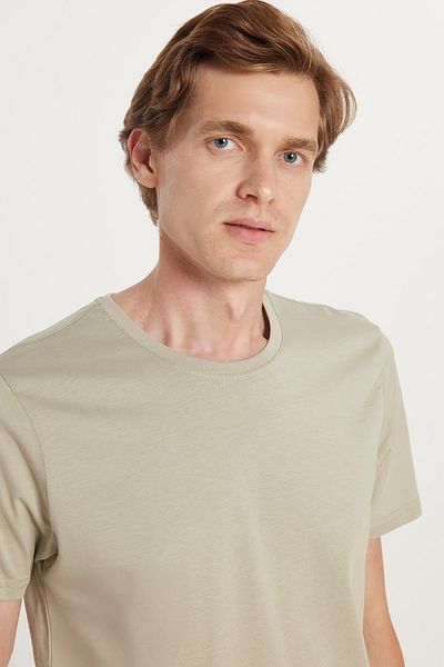 Tudors Μπλουζάκι Unisex Slim Fit Slim Fit 100% βαμβακερό μαλακό πράσινο μπλουζάκι με λαιμόκοψη