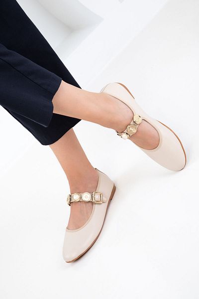 SOHO Beige Women's Flats 20756