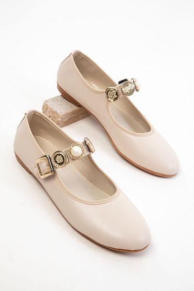 SOHO Beige Women's Flats 20756